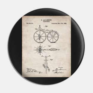 Bicycle Patent - Cycling Cyclist Bike Riding Fan Art - Antique Pin