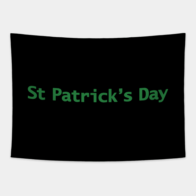 St Patricks Day Minimal Typography Green Text Tapestry by ellenhenryart