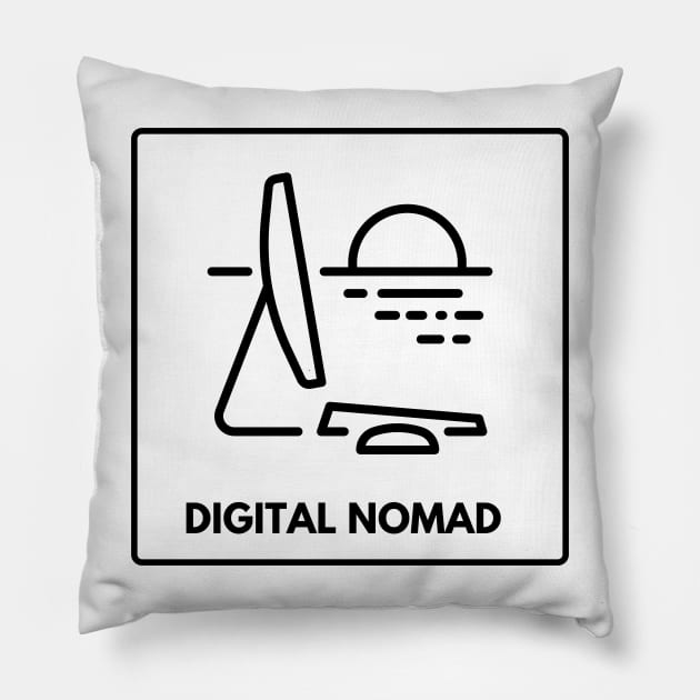 Digital Nomad Pillow by yzbn_king
