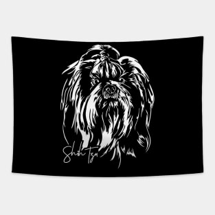 Shih Tzu dog lover portrait Tapestry