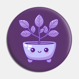 Cute Plant in a Pot | Decorative House Plant in Kawaii Style | Design for Kawaii Plant Lovers Pin