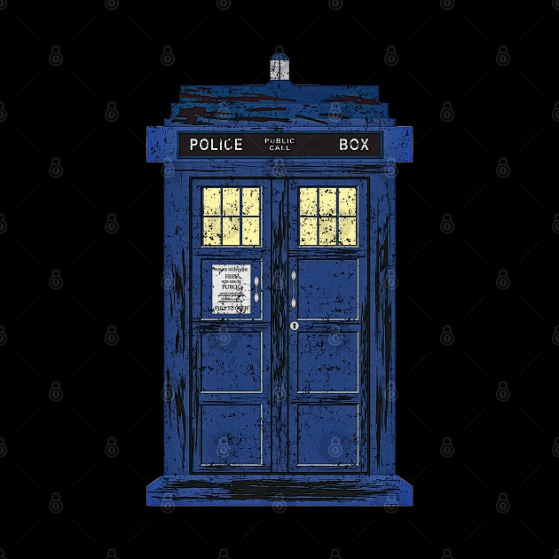 Blue Police Public Call Box - Exclusive UK Time Travel 1 by EDDArt