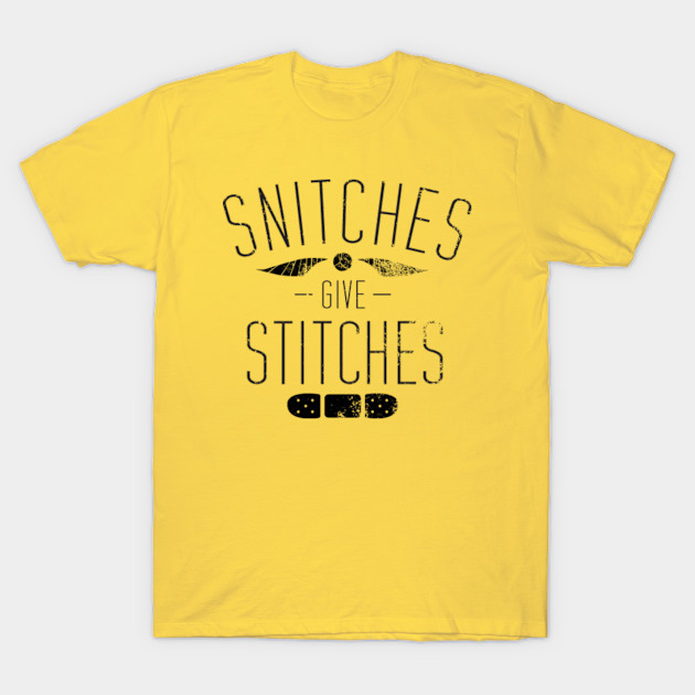 Snitches Give Stitches Black Quidditch T Shirt Teepublic