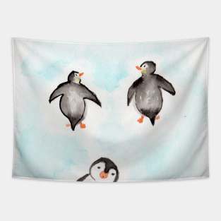 Watercolour Penguins Tapestry