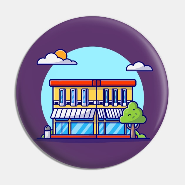 Street Café Building Cartoon Vector Icon Illustration Pin by Catalyst Labs