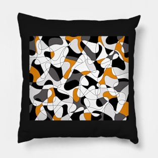 Abstract geometric pattern - orange, gray, black and white. Pillow