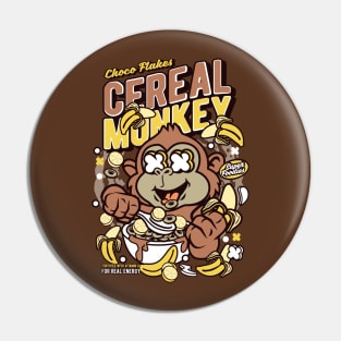 Retro Cartoon Cereal Box // Cereal Monkey Bananas // Funny Vintage Breakfast Cereal Pin