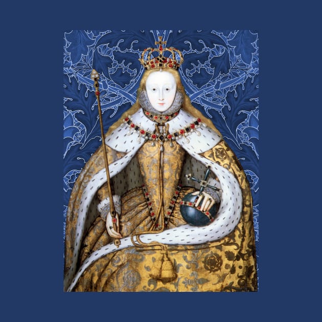 Queen Elizabeth I Tudor Collage Coronation Portrait by Pixelchicken