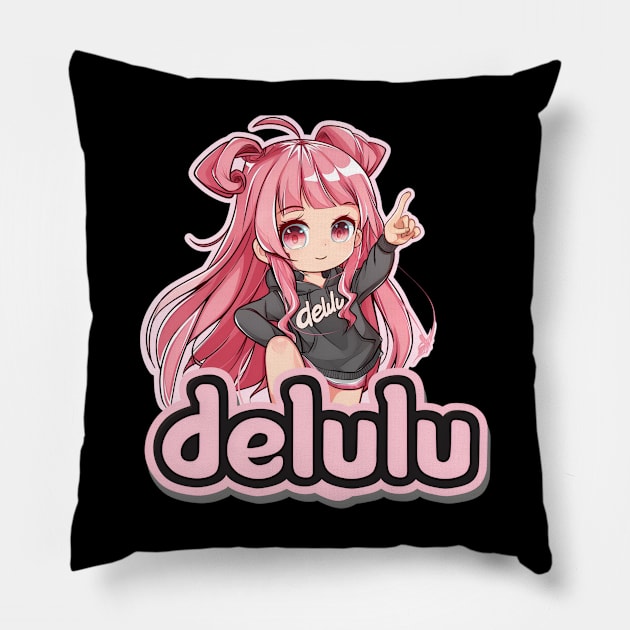 Delulu Anime Girl Pillow by MaystarUniverse