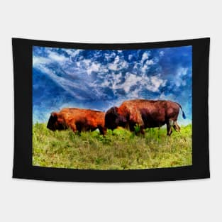 Bison On The Plains Tapestry