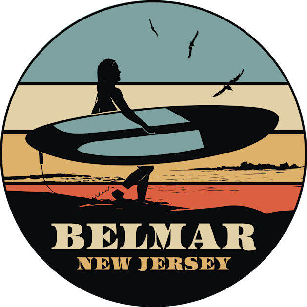 Belmar NJ Surfer Kids T-Shirt by ArtOnTheRun