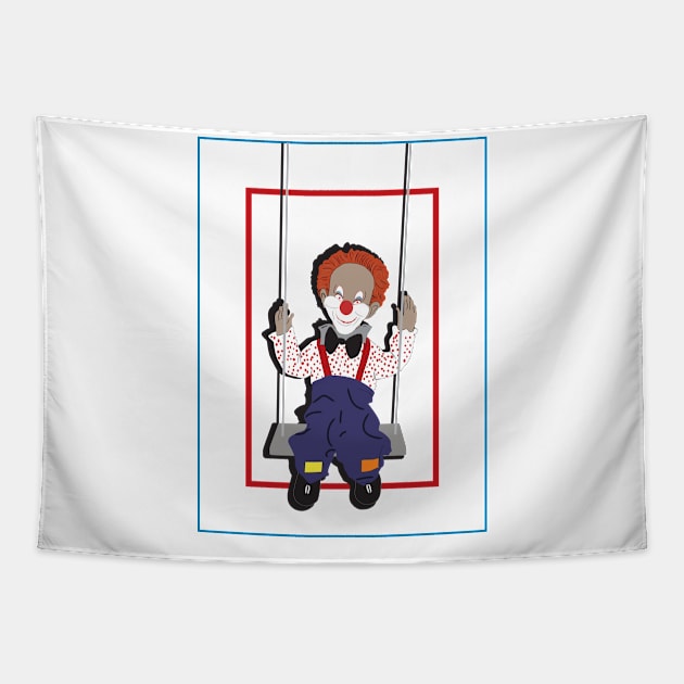 Swinging Clown Tapestry by BeckyDoyon