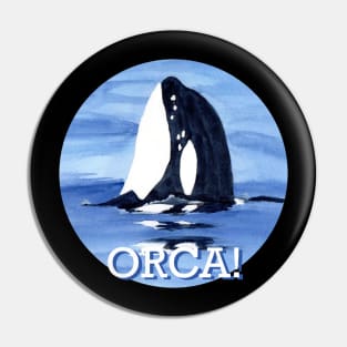 Orca! PNW Watercolor Painting Pin