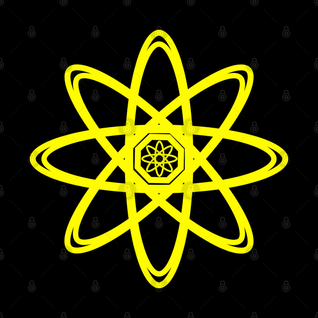 Yellow Atom Symbol by ArtsoftheHeart