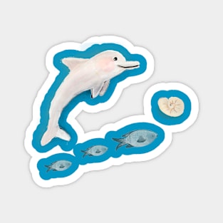 A dolphin and is friends Magnet