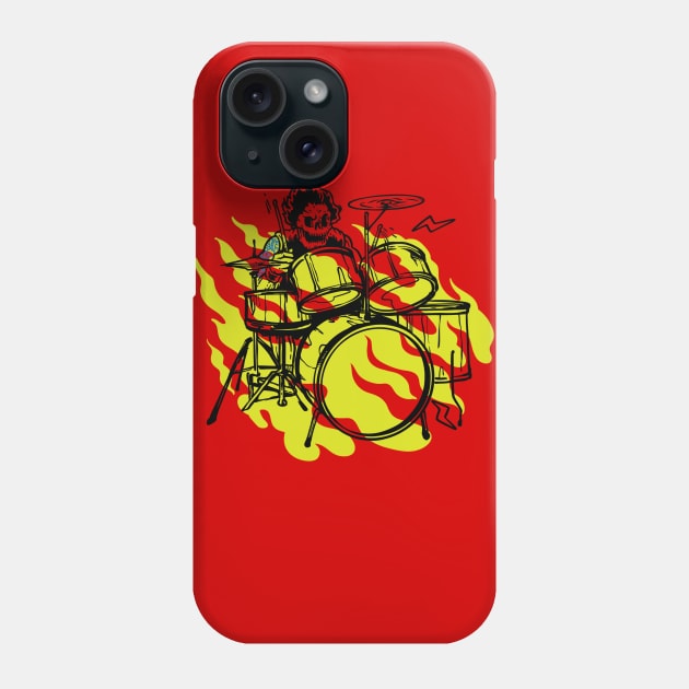 Skull Drummer Phone Case by Issho Ni