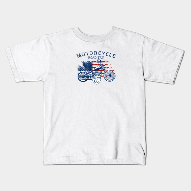 Motorcycle Road Trip Route 66 Biker Kids T Shirt Teepublic