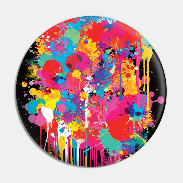 Colorful Paint Splatters Pin by saif