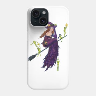 Decorating the sky Halloween with with frogs by Renee Lavoie Phone Case