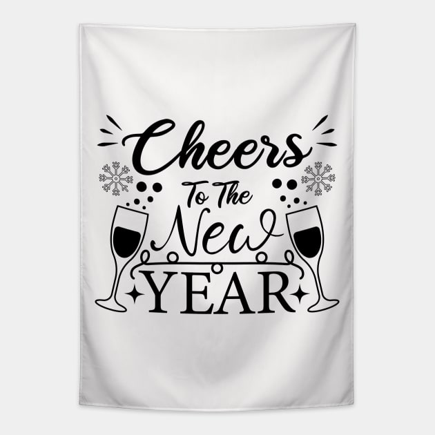 Cheers To The New Year Tapestry by VecTikSam