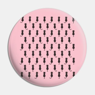 Grey Cat Polka Dot Pattern Pin