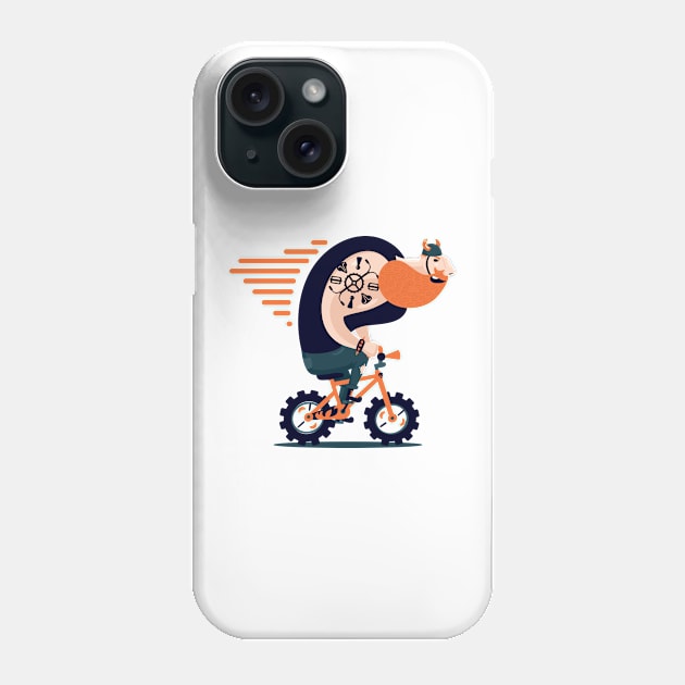 Big biker on a kids bike Phone Case by Kazanskiy