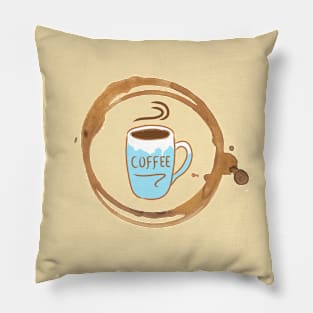 Coffee Cup with Stain Rings Pillow