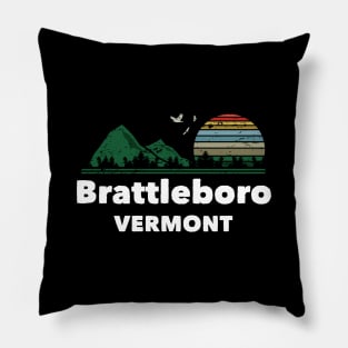 Mountain Sunset Flying Birds Outdoor Brattleboro Vermont Pillow