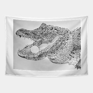 Golf Alligator Tapestry