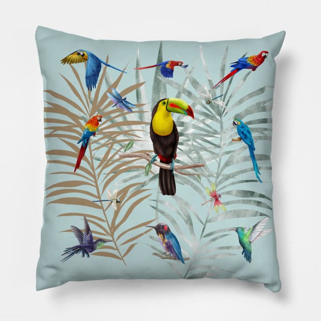 Tropical vibes Pillow by Myartstor 