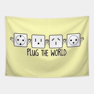 Plug the world (design sockets around the world) Tapestry