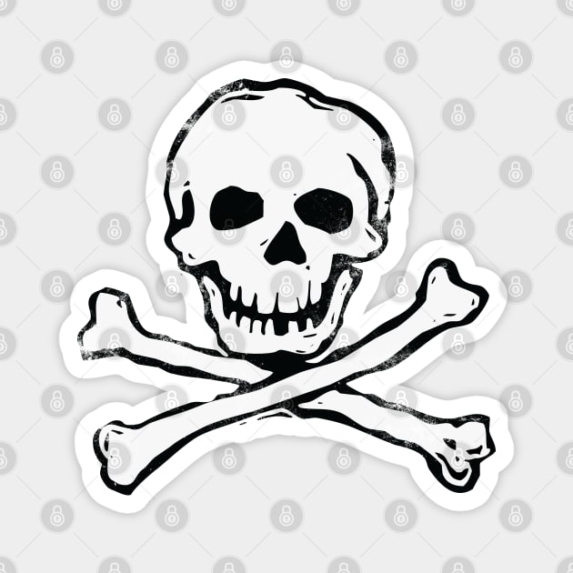 Pirate Skull and Crossbones -Distressed Magnet by callingtomorrow