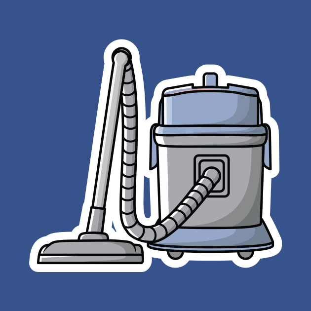 Vacuum Cleaner Machine Sticker vector illustration. Cleaning service object icon concept. Home cleaner equipment sticker design vector with shadow. by AlviStudio