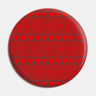 Croatian Traditional Pattern Red Gray Heart Pin