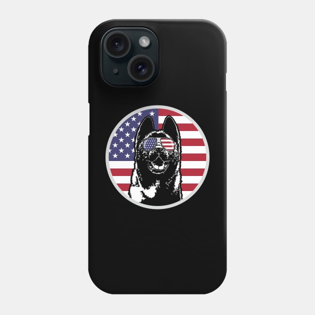 Patriotic American Akita Inu American Flag sunglasses Phone Case by wilsigns