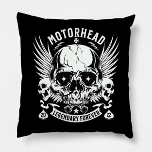 skull motorhead forever retro Pillow