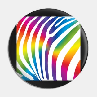 Rainbow Zebra Pattern Pin