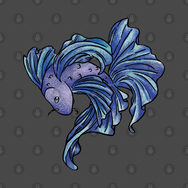 Blue Fish by Small Potatoes Illustration