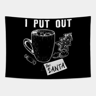 I Put Out For Santa Funny Christmas Cookies And Milk Tapestry