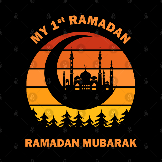 My First Ramadan 1st Ramadan Mubarak Ramadan Kareem Mosque Crescent Dawn Dusk Gift by Amazing Arts