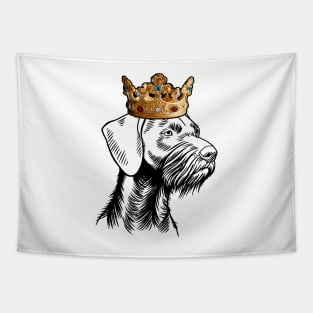 German Wirehaired Pointer Dog King Queen Wearing Crown Tapestry