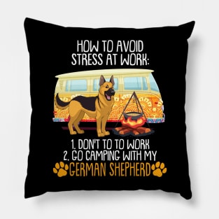 Camping With German Shepherd To Avoid Stress Pillow