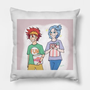 Reki and Langa eating ice cream (Spoon 2Di Fanart) Pillow