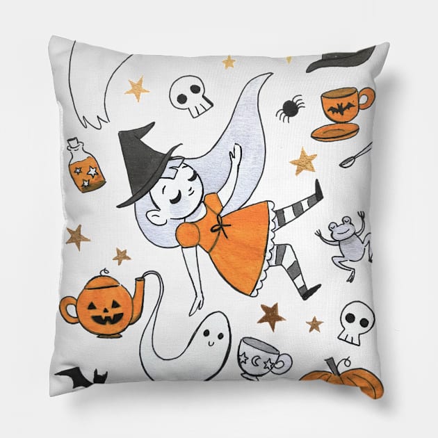 Falling Witch Pillow by Lobomaravilha