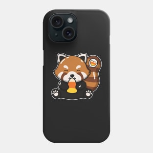 Cute Red Panda Eating Candy Corn Phone Case