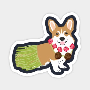 Hula Corgi Magnet