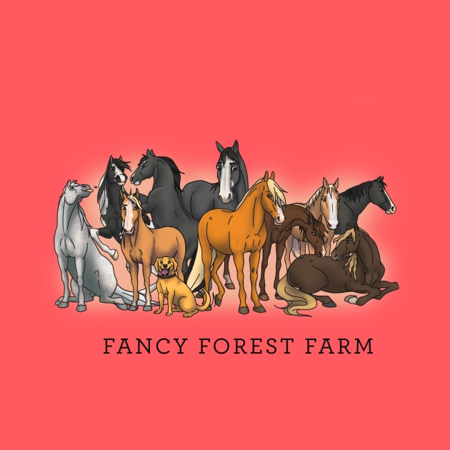 Fancy Forest Farm • Family Portrait • Black Text by FalconArt