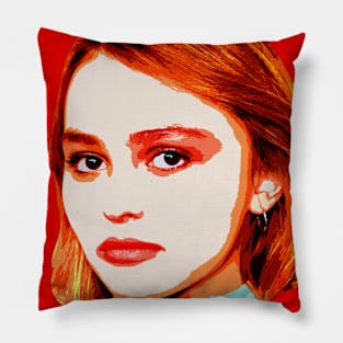 lily rose depp Pillow