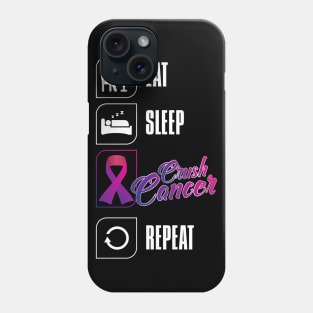 eat sleep crush cancer Phone Case