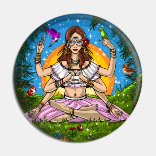 Hippie Yoga Meditation Pin